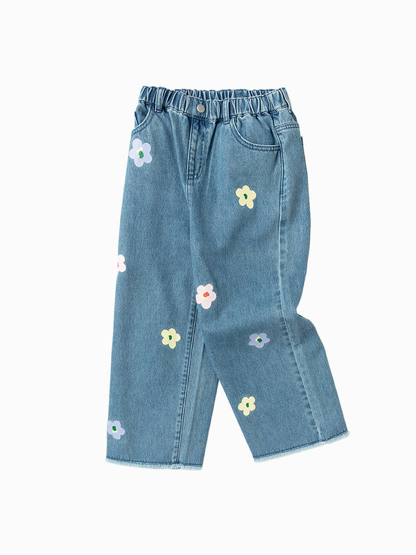 balabala Kids Girl Floral Jeans 7-14 Years
