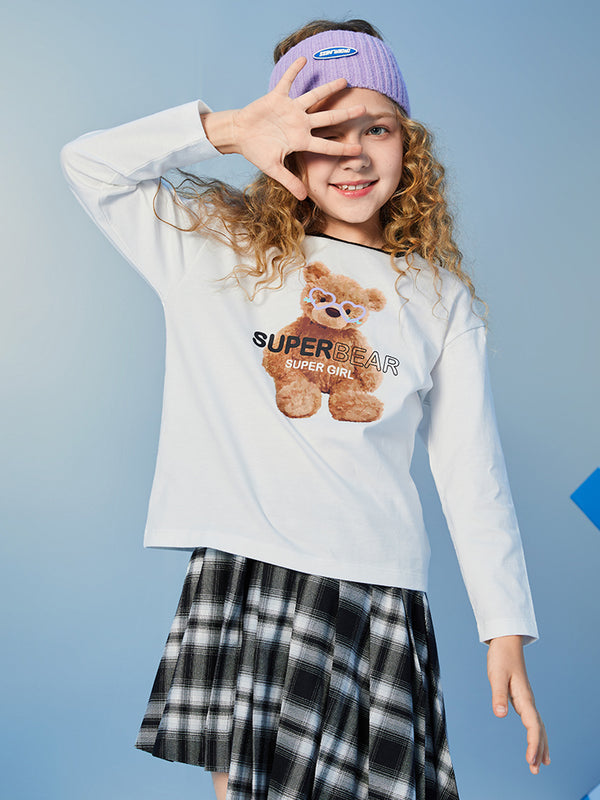 Kids Girl Basic Animal Print Long Sleeve T-Shirt208322100003
