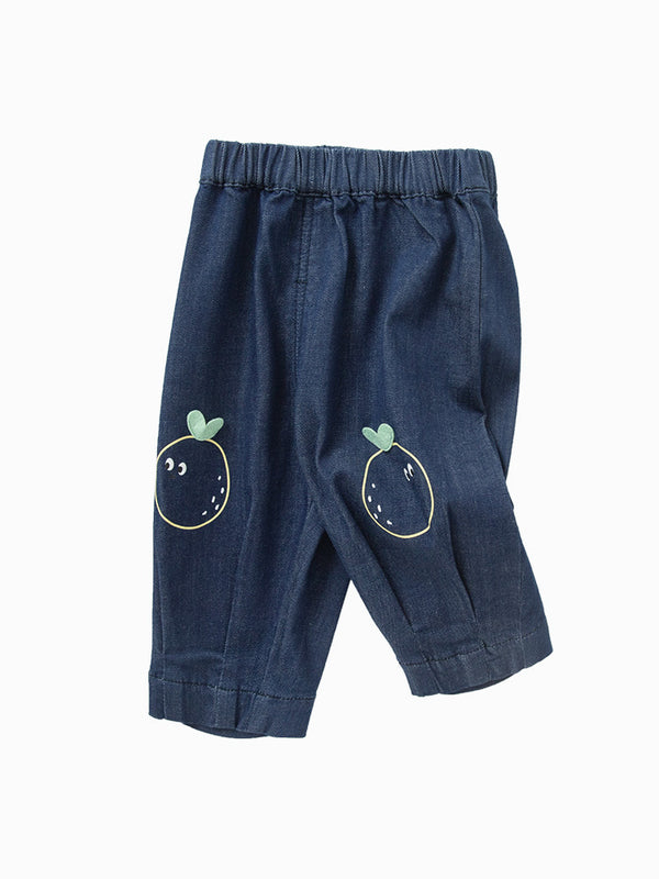 balabala Baby Unisex Medium Stretch Modal Indigo Animal Shaped Jeans 0-3 Years