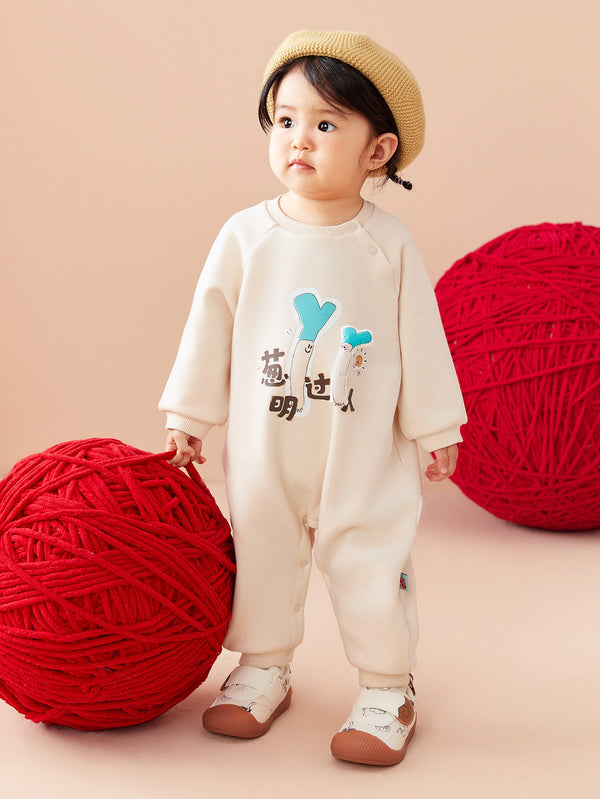 Balabala Baby Unisex New Year Season Knitted Outwear Jumpsuits