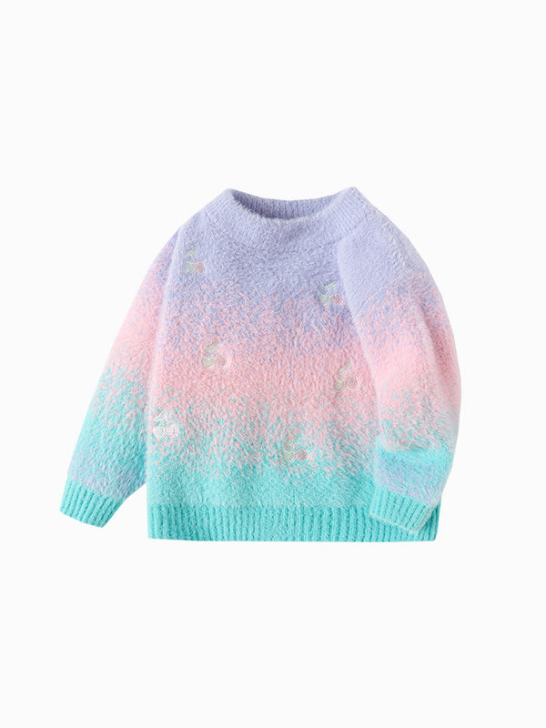 Balabala Toddler Girl Purple Hue Sweater