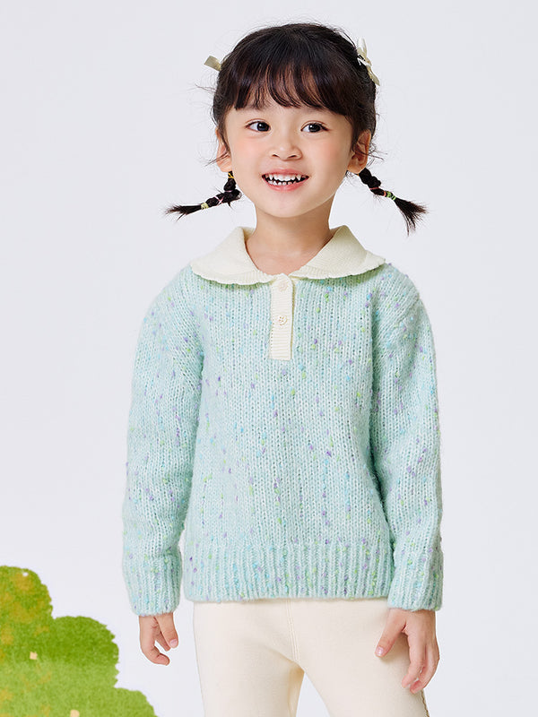 Balabala Toddler Girl Blue Green Hue Sweater