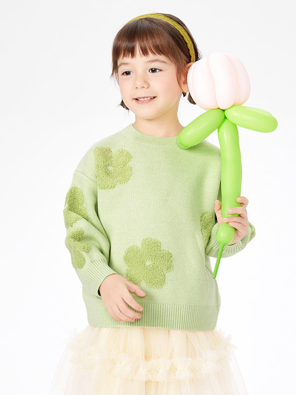 Balabala Kids Girl Green Hue Sweater