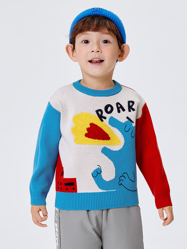 Balabala Toddler Boy Red Blue Hue Sweater
