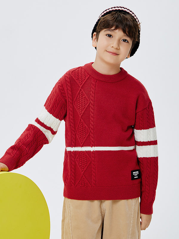 Balabala Kids Boy Red White Hue Sweater