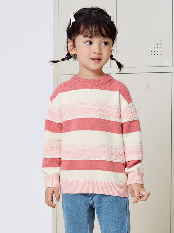 Balabala Toddler Unisex White Red Hue Sweater