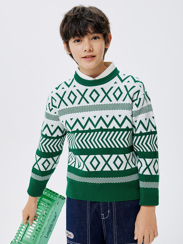 Balabala Kids Unisex Green Hue Sweater