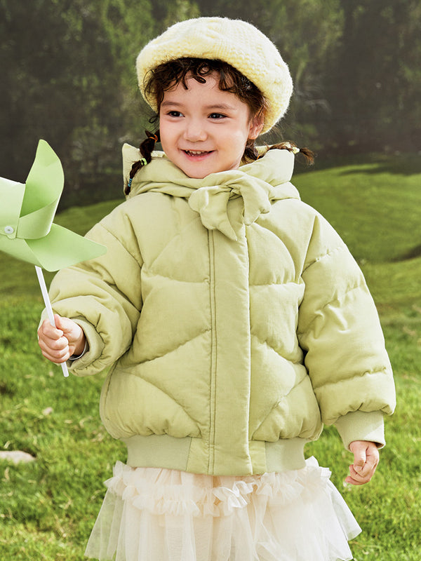 Balabala Toddler Girl Green Hue Down Jacket